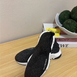 Balenciaga Women's Glitter Black Sneakers